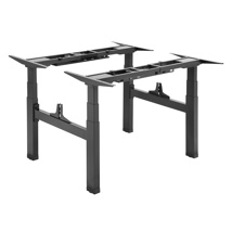 Doble base de escritorio de pie/sentado motorizado, Altura 62-128 cm, Negro