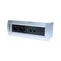 Manual swivel table-top box, 2xRJ45, USB, 2xHDMI, 2x 220V socket