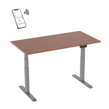 Connected Sit-stand electric desks, Grey frame / walnut top
