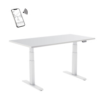Connected Sit-stand electric desks, White frame / white top