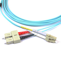 2mm duplex fiber optic patch cable, OM3, SC / LC